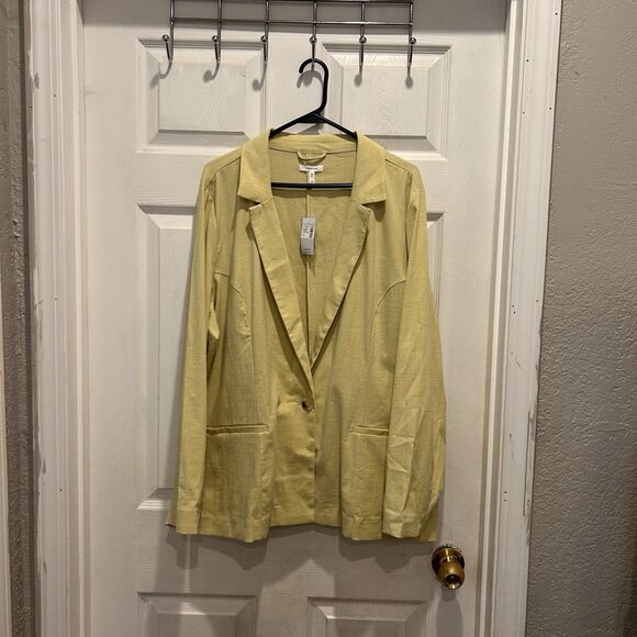 Maurices Green Citron Blazer Career Office Button Front Jacket Size‎ XXL NWT - Picture 1 of 6